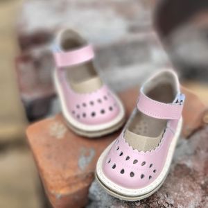 Baby Girl Mary Jane Leather First Walker Shoe "Twig" Lavender Pink